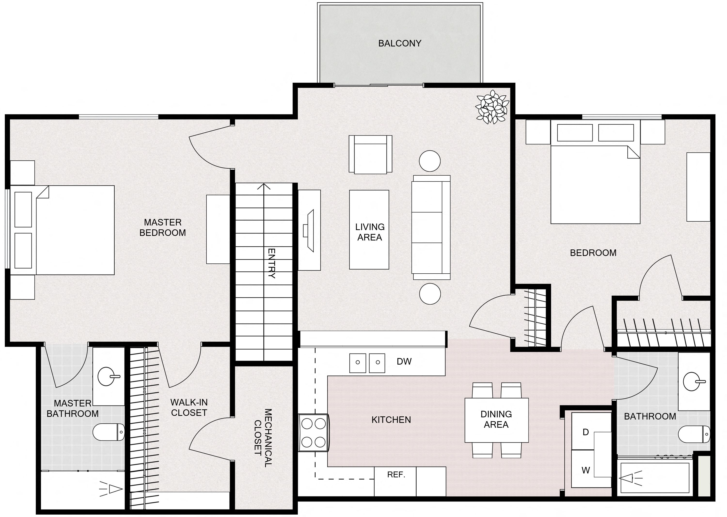 2 Bedroom 2 Bathroom - Split